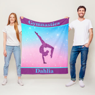 Girls Gymnastik Leap Pastel Fleece Blanket