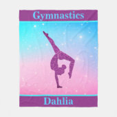 Girls Gymnastik Leap Pastel Fleece Blanket (Vorderseite)