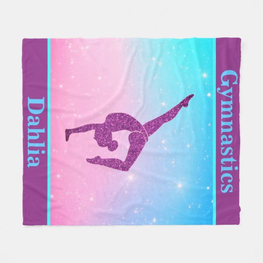 Girls Gymnastik Leap Pastel Fleece Blanket (Vorderseite (Horizontal))