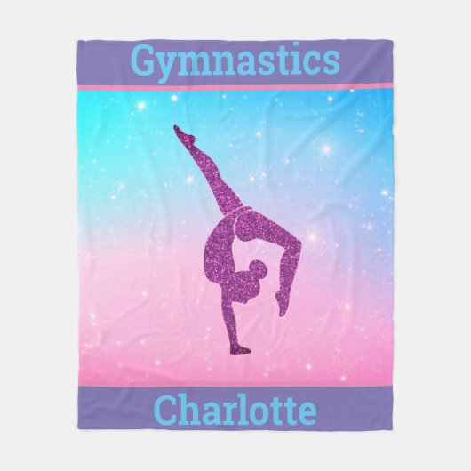 Girls Gymnastik Leap Pastel Fleece Blanket (Vorderseite)