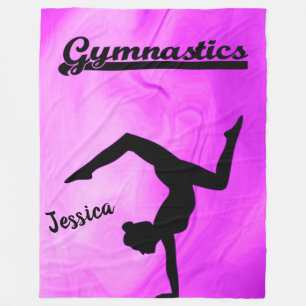 Girls Gymnastik Lila Swirl Personalisiert Fleecedecke