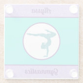 Girls Gymnastik Lila / Türkis Untersetzer (Rückseite)