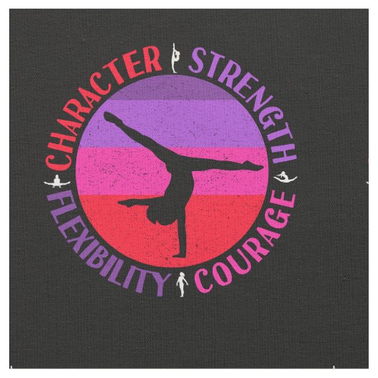 Girls Gymnastik Mindset Quote Stoff (Nahaufnahme)