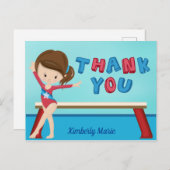 Girls Gymnastik Niedlich Gymnast Kinder Vielen Dan Postkarte (Vorne/Hinten)