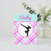 Girls Gymnastik Pastel Pinks und Tees Postkarte (Stehend Vorderseite)