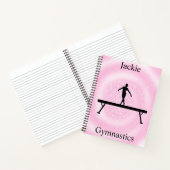Girls Gymnastik Pink Sparkle Swirl Notebook Notizblock (Innenseite)
