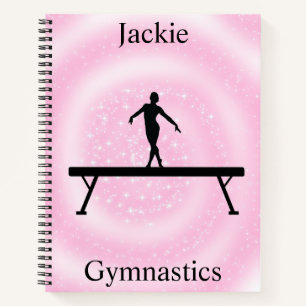 Girls Gymnastik Pink Sparkle Swirl Notebook Notizblock