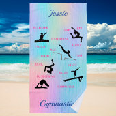 Girls Gymnastik Qualifiziert Personalisiertes Bade Strandtuch