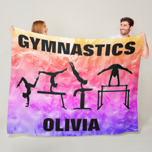 Girls Gymnastik Rainbow Wirbel Fleece Blanket