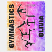 Girls Gymnastik Rainbow Wirbel Fleece Blanket (Vorderseite)