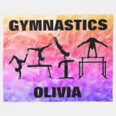 Girls Gymnastik Rainbow Wirbel Fleece Blanket (Vorderseite (Horizontal))