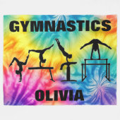 Girls Gymnastik Rainbow Wirbel Fleece Blanket (Vorderseite (Horizontal))