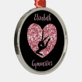 Girls Gymnastik Rose Gold Personalisiert Ornament Aus Metall (Rechts)