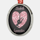 Girls Gymnastik Rose Gold Personalisiert Ornament Aus Metall (Links)