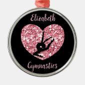 Girls Gymnastik Rose Gold Personalisiert Ornament Aus Metall (Vorne)