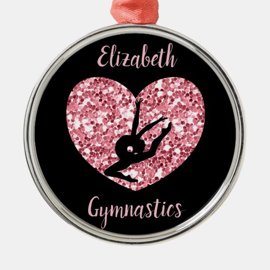 Girls Gymnastik Rose Gold Personalisiert Ornament Aus Metall (Vorne)