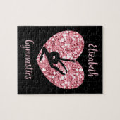 Girls Gymnastik Rose Gold Personalisiert Puzzle (Horizontal)