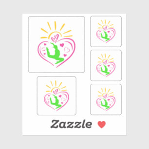 Girls Gymnastik - Sommer Sonnenschein Herz Aufkleber