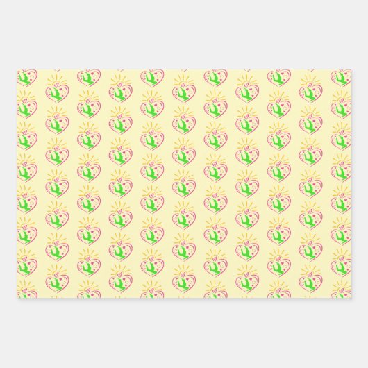 Girls Gymnastik - Sommer Sonnenschein Herz Geschenkpapier Set (Vorderseite 2)