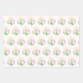 Girls Gymnastik - Sommer Sonnenschein Herz Geschenkpapier Set (Vorderseite)