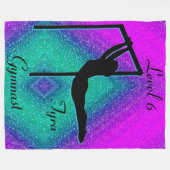 Girls Gymnastik Stufe 6 Fleece Blanket (Vorderseite (Horizontal))