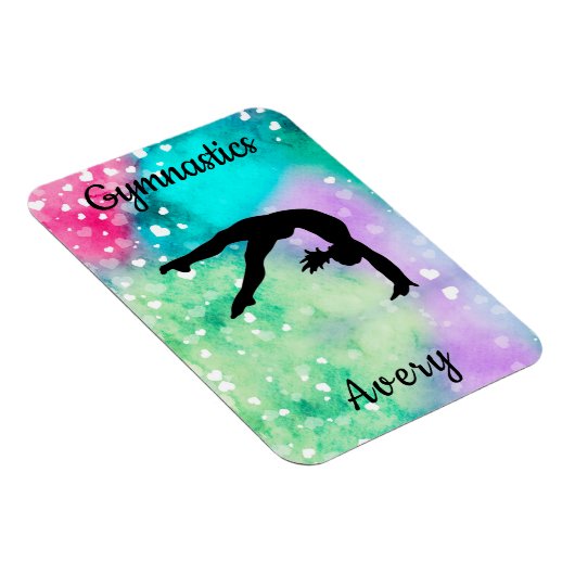 Girls Gymnastik Wasserfarbe mit schwebenden Herzen Magnet (Rechte Seite)