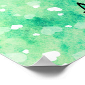 Girls Gymnastik Wasserfarbe mit schwebenden Herzen Poster (Ecke)