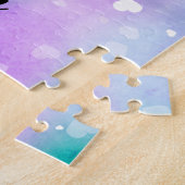 Girls Gymnastik Wasserfarbe mit schwebenden Herzen Puzzle (Seite)