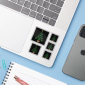 Girls Gymnastik Weihnachtsbaum Aufkleber (Laptop mit iPhone)