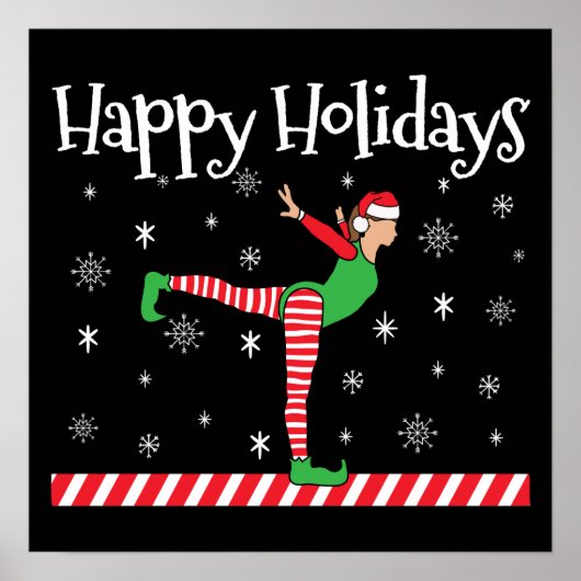 Girls Gymnastik Weihnachtself Poster (Vorne)