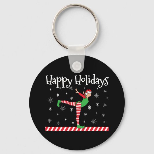 Girls Gymnastik Weihnachtself Schlüsselanhänger (Vorderseite)