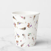 Girls Gymnastik White Birthday Party Paper Cups Pappbecher (Rückseite)