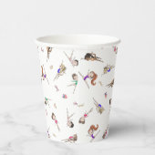 Girls Gymnastik White Birthday Party Paper Cups Pappbecher (Rechts)