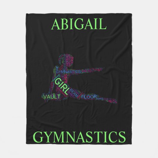 Girls Gymnastik Word Art / Word Cloud Fleecedecke (Vorderseite)