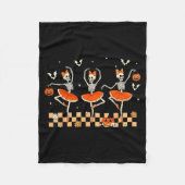Girls Halloween Ballet Skeleton Pumpkin Girls Skel Fleecedecke (Vorderseite)