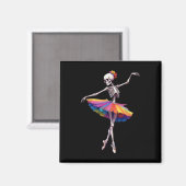 Girls Halloween Dancing Skeleton Rainbow Lle Magnet (Vorderseite/Rückseite)