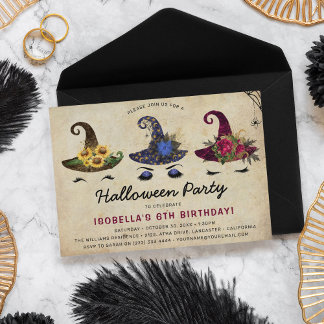 Girls Halloween Kindergeburtstag Party Einladung