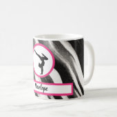 Girls Handstand Zebra Print Imitate Fur Kaffeetasse (VorderseiteRechts)