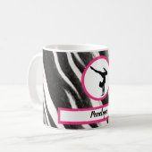 Girls Handstand Zebra Print Imitate Fur Kaffeetasse (Vorderseite Links)