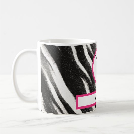 Girls Handstand Zebra Print Imitate Fur Kaffeetasse (Links)