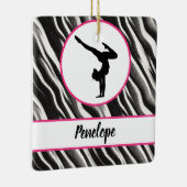 Girls Handstand Zebra Print Imitate Fur Keramikornament (Rechts)