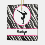 Girls Handstand Zebra Print Imitate Fur Keramikornament (Links)