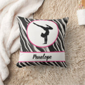 Girls Handstand Zebra Print Imitate Fur Kissen (Decke)