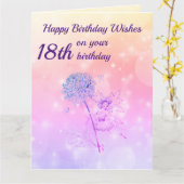 Girls Happy 18. Geburtstag Gruß Karte (Gelbe Blume)