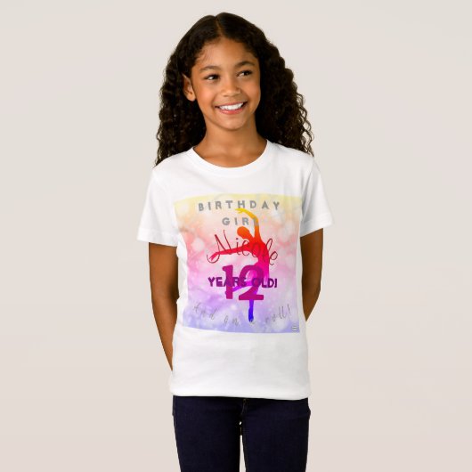 Girl's Happy Birthday Ballet T - Shirt HAMbyWG (Vorne ganz)