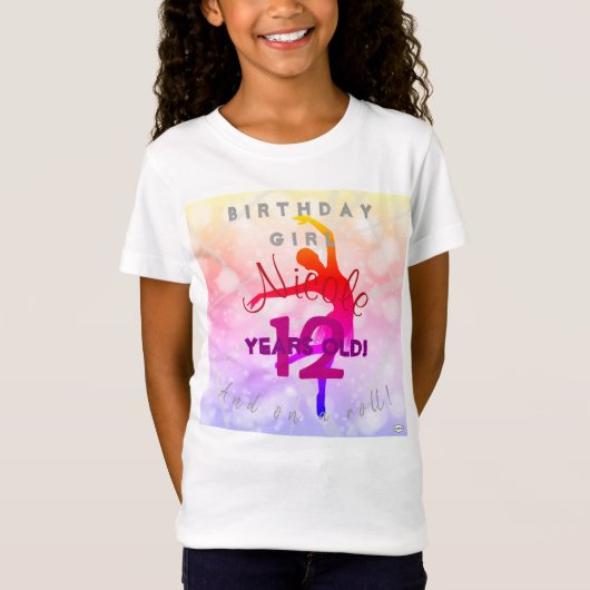 Girl's Happy Birthday Ballet T - Shirt HAMbyWG (Vorderseite)
