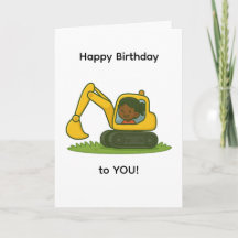 Girl's Happy Birthday Card mit Grabdesign