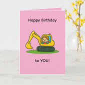 Girl''s Happy Birthday Card mit Grabdesign Karte (Gelbe Blume)