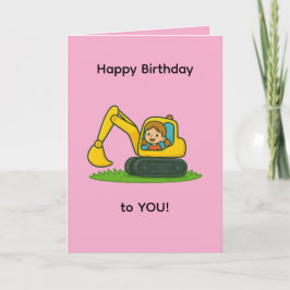 Girl''s Happy Birthday Card mit Grabdesign Karte