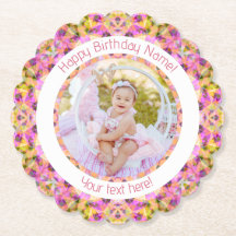 Girls Happy Birthday Summer Pink Star Custom Age